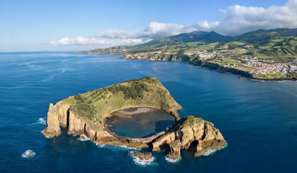 islet of vila franca do campo-azores portugal