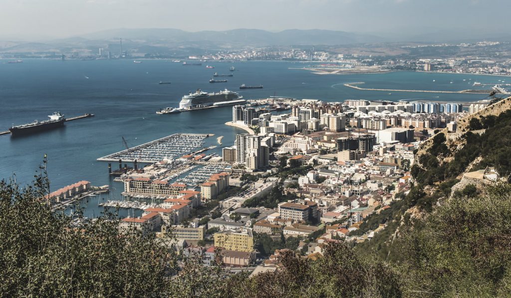 aerial view of gibraltar coast
