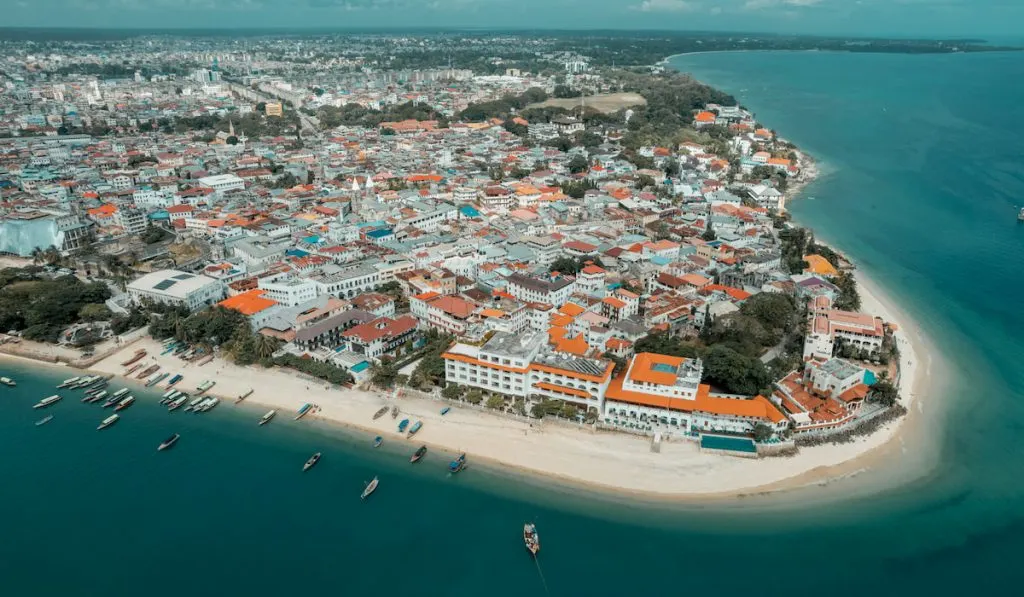 aerial view of zanzibar island