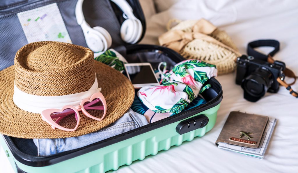 travel suitcase for a beach vacation