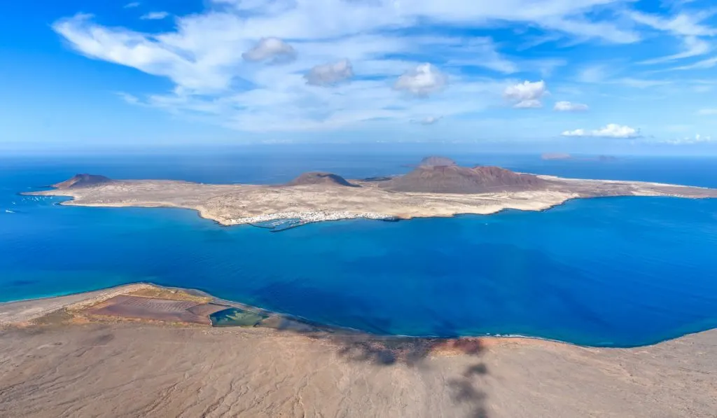 panoramic view of la graciosa in spain