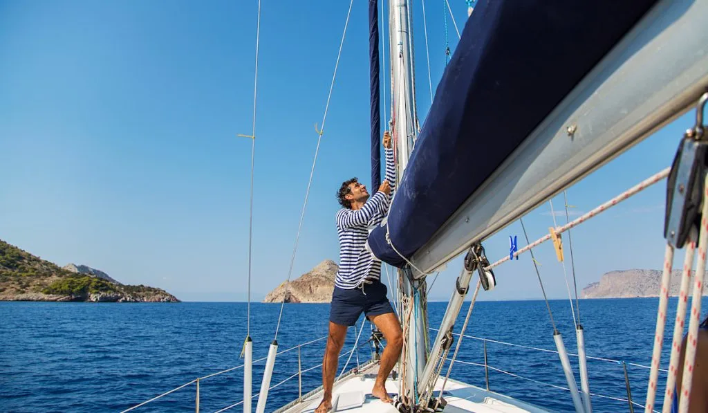 Man on sailboat